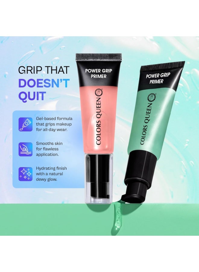 Colors Queen Power Grip Primer for Face Makeup | Gel Based & Hydrating Formula | Blurs Fine Lines, Wrinkles & Pores | Dewy Finish | Lightweight Primer Enriched with Niacinamide & Hyaluronic Acid (Pink, 35ml) - Image 2